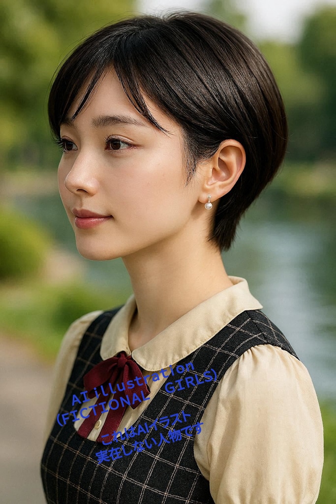 ショートカット美少女の横顔 | の人気AIイラスト・グラビア