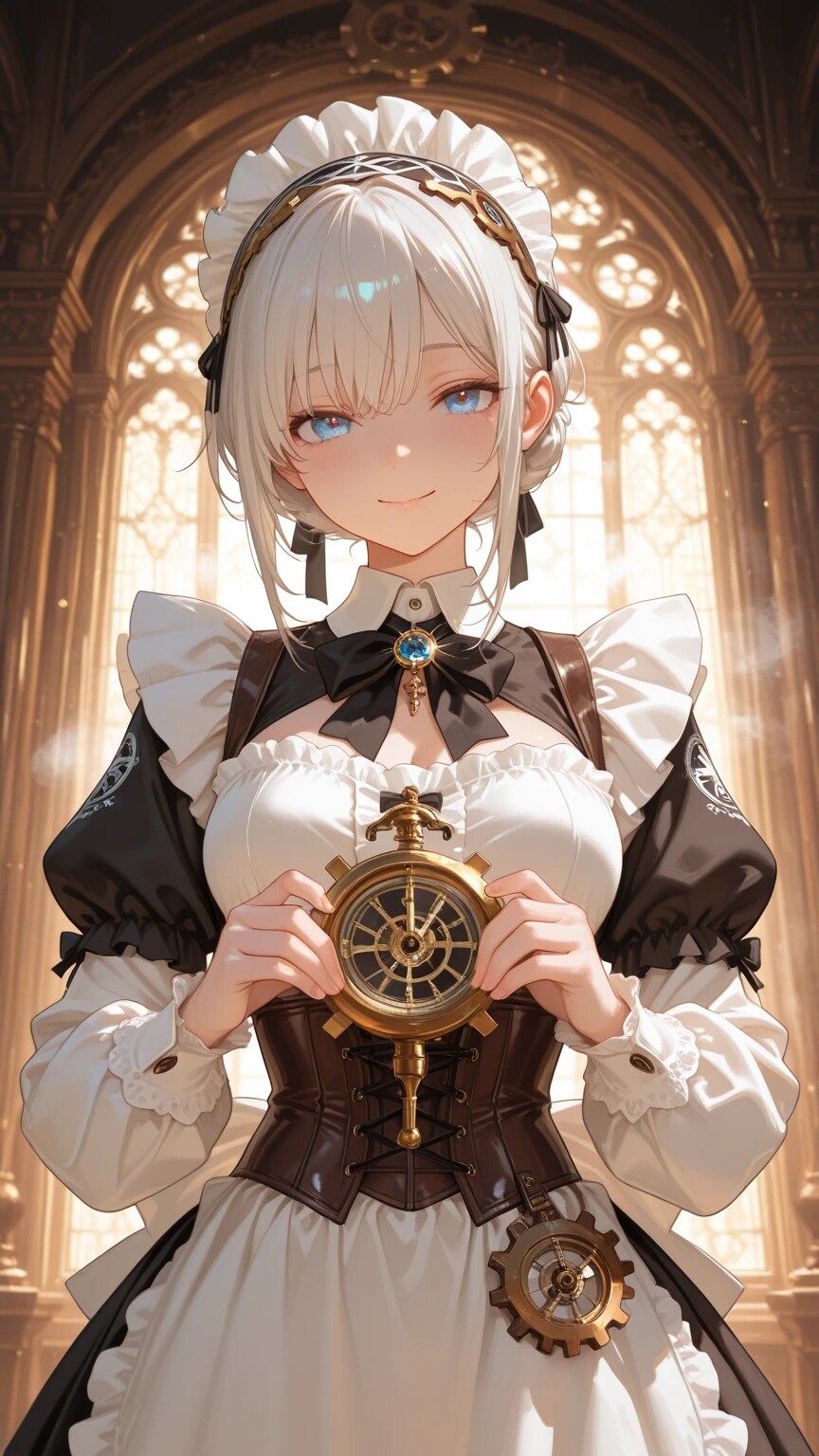 時の番人をイメージしたメイド服のアメリアと奏です