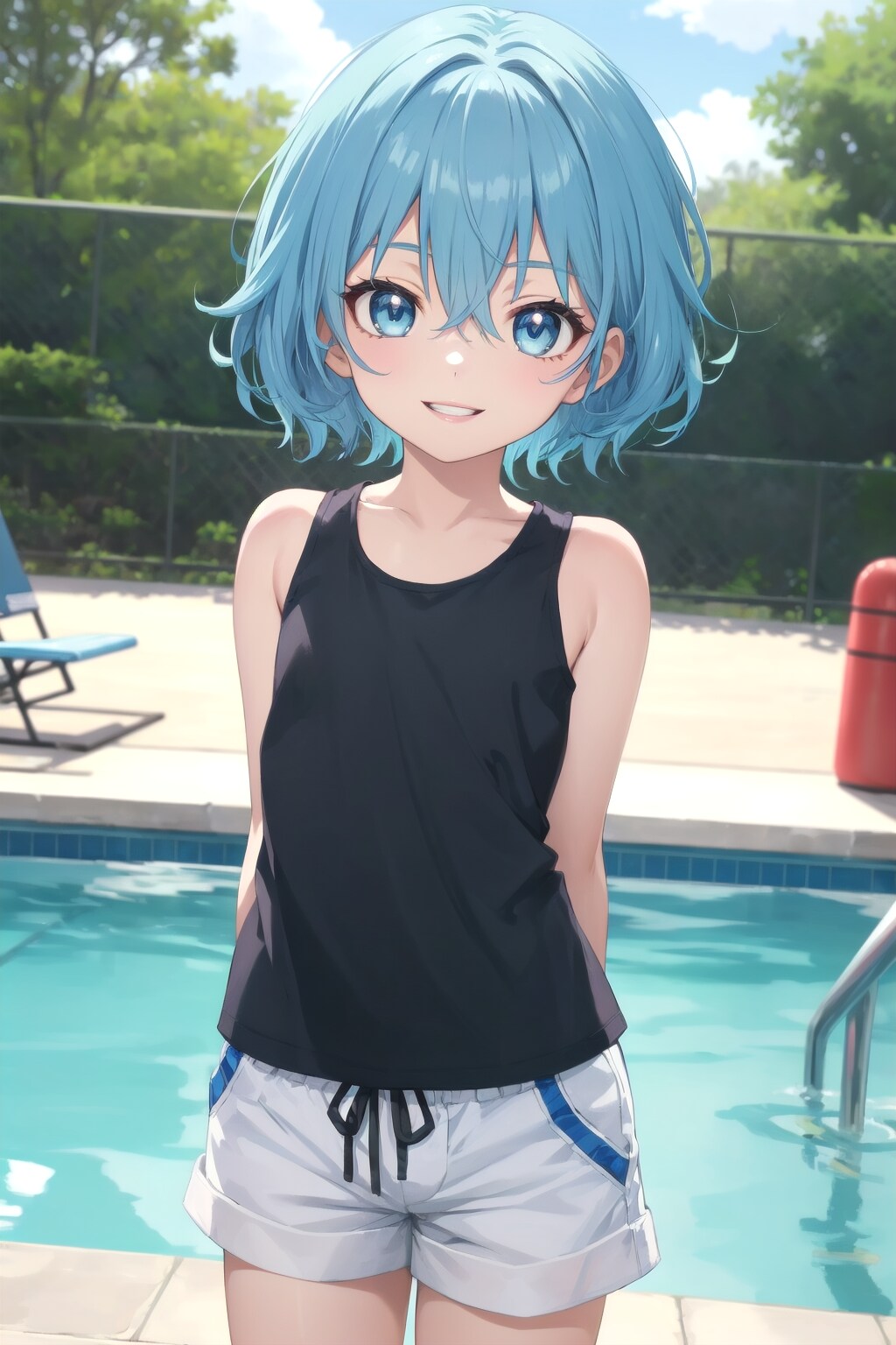 青髪ショート
