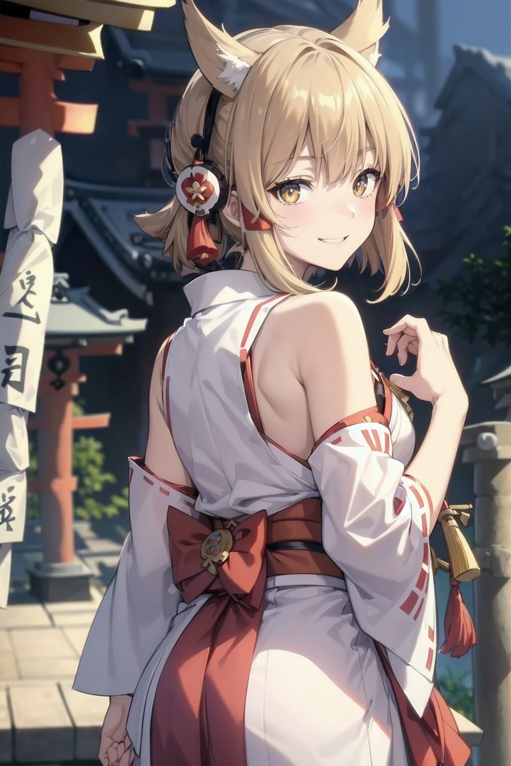 振り向く巫女さん２