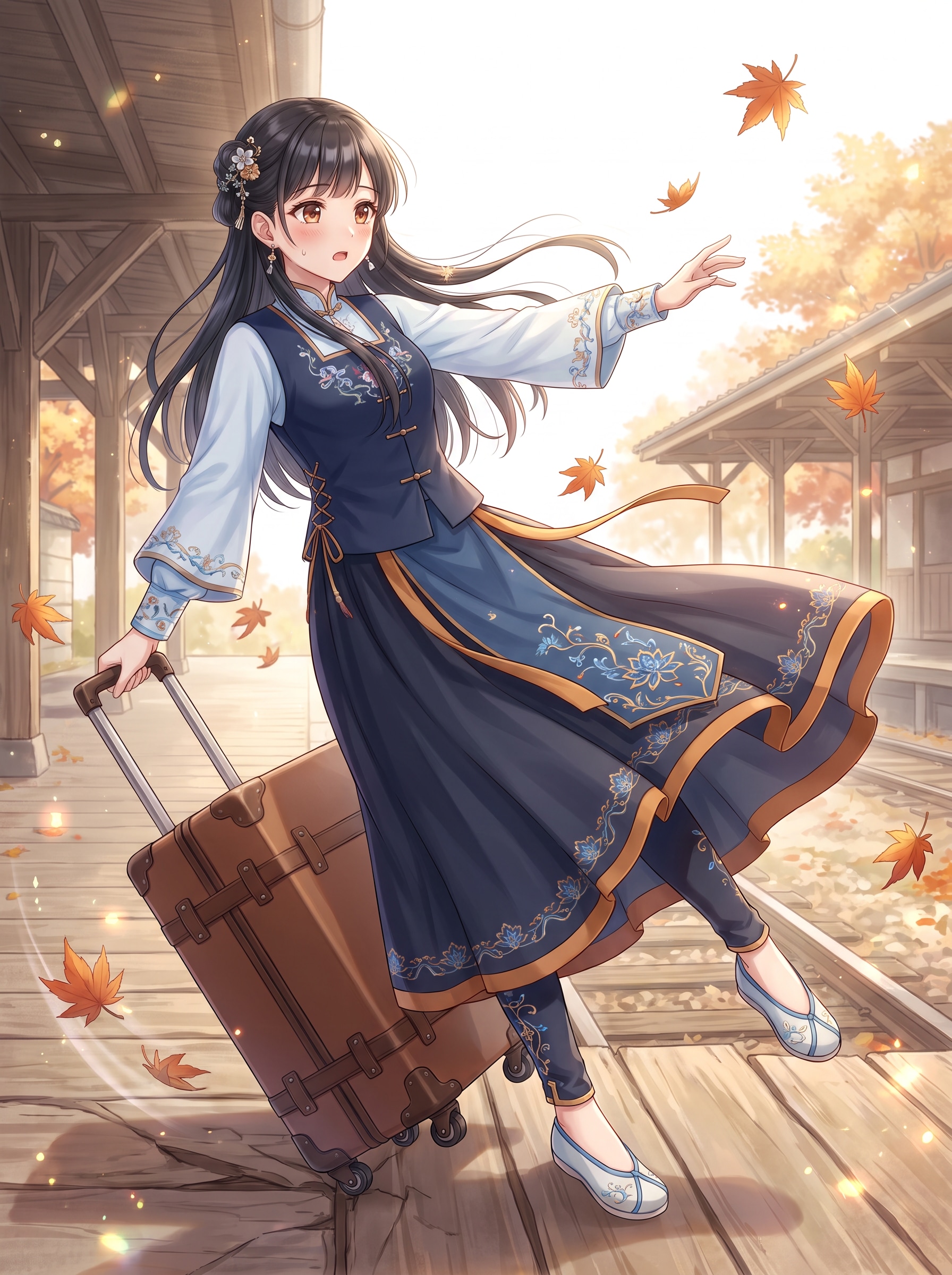 紅葉旅装の少女 | の人気AIイラスト・グラビア