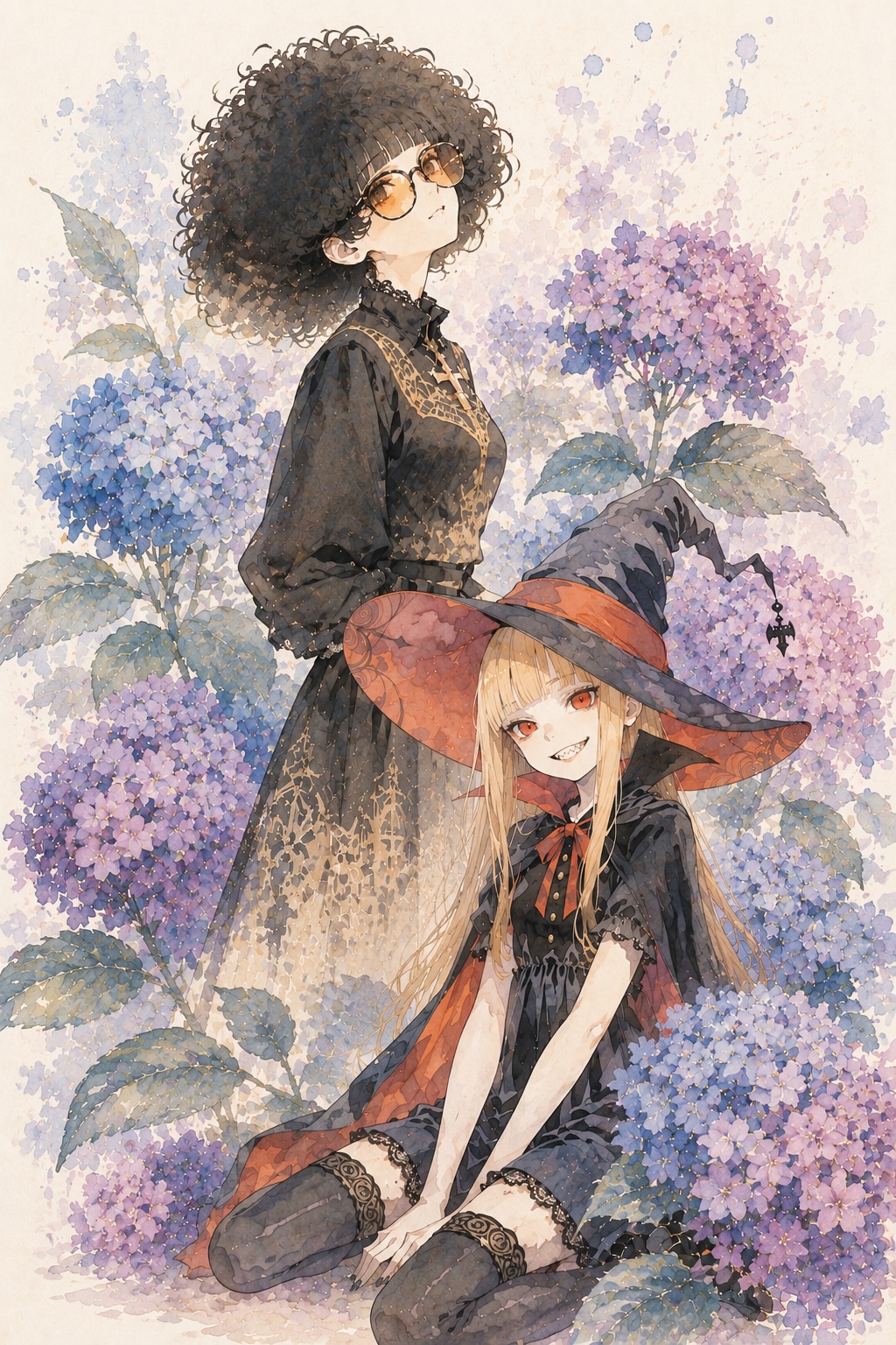 メイヘムちゃんと黒い紫陽花