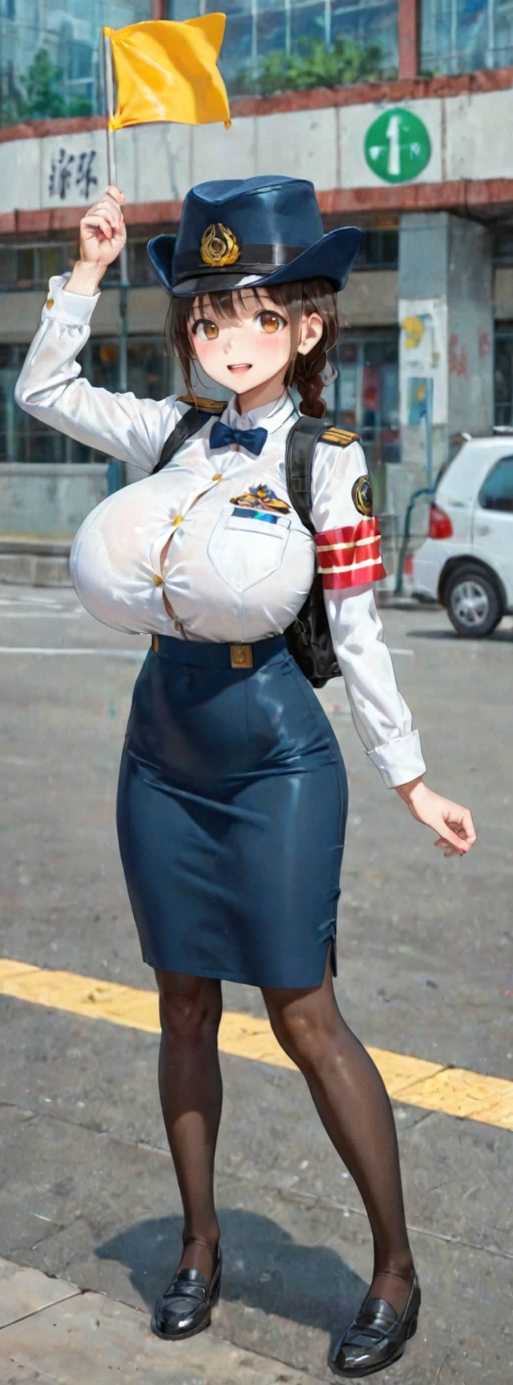 キビキビ動くバスガイドさん