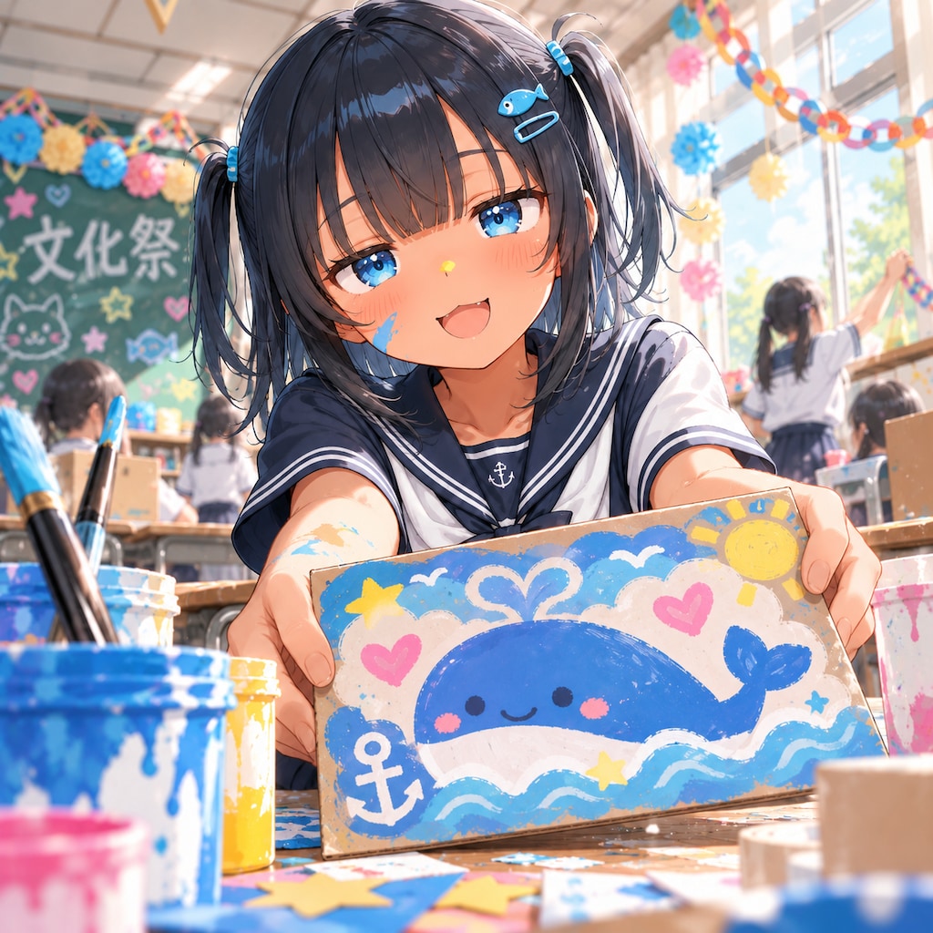 文化祭準備のこなつちゃん