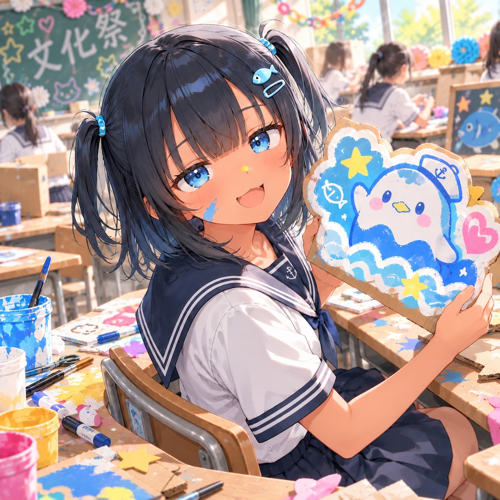 文化祭準備のこなつちゃん