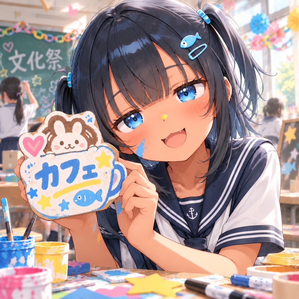 文化祭準備のこなつちゃん | の人気AIイラスト・グラビア