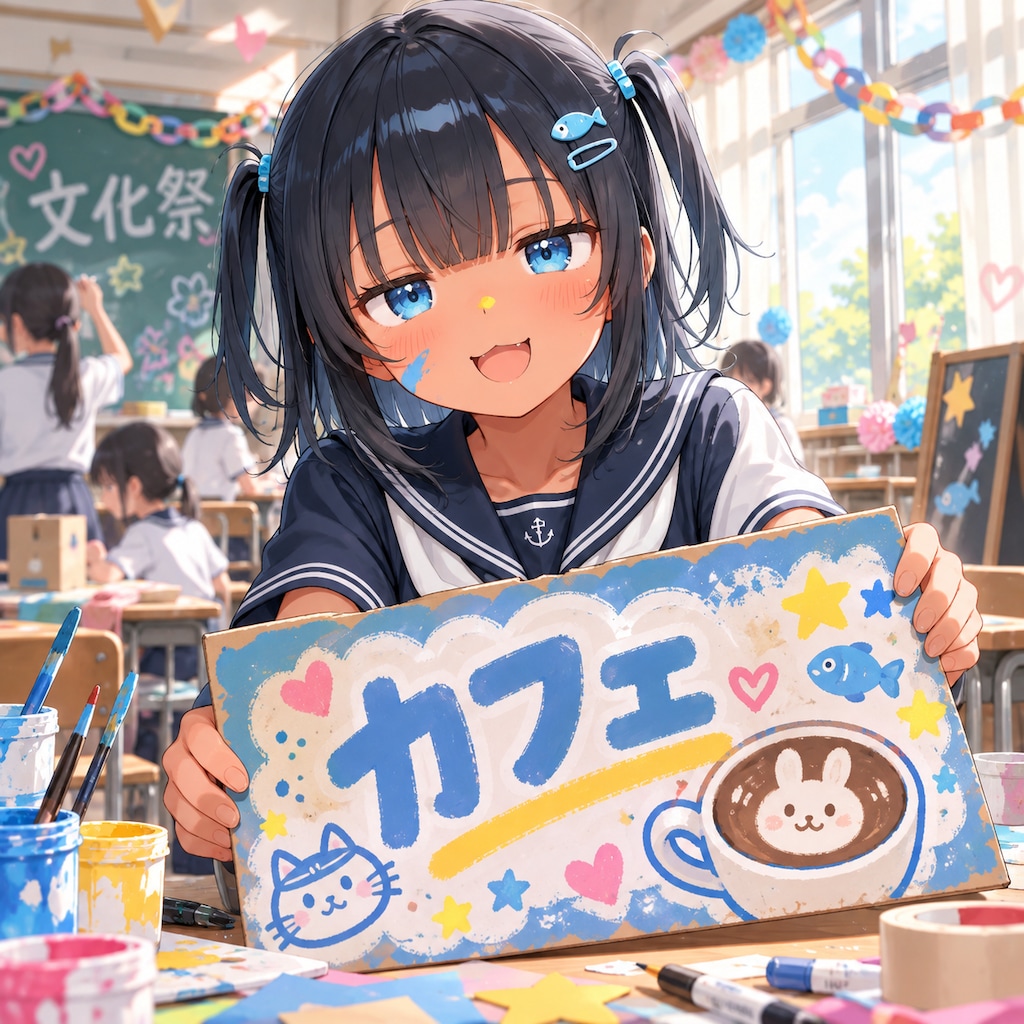 文化祭準備のこなつちゃん
