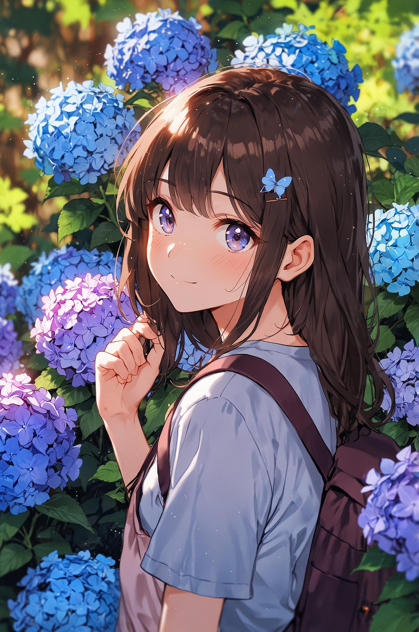 雨あがりのあじさい通りで | の人気AIイラスト・グラビア