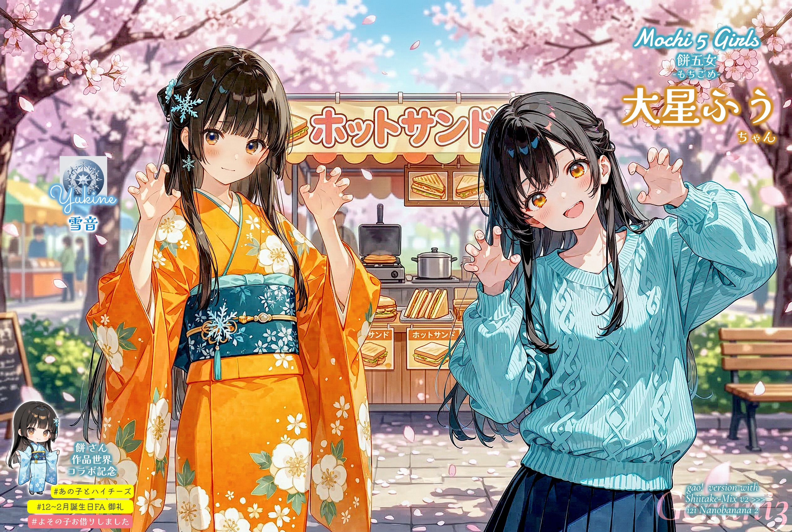 【誕生日FAお礼】ふうちゃんと「がお！」(for 餅 さん) | の人気AIイラスト・グラビア