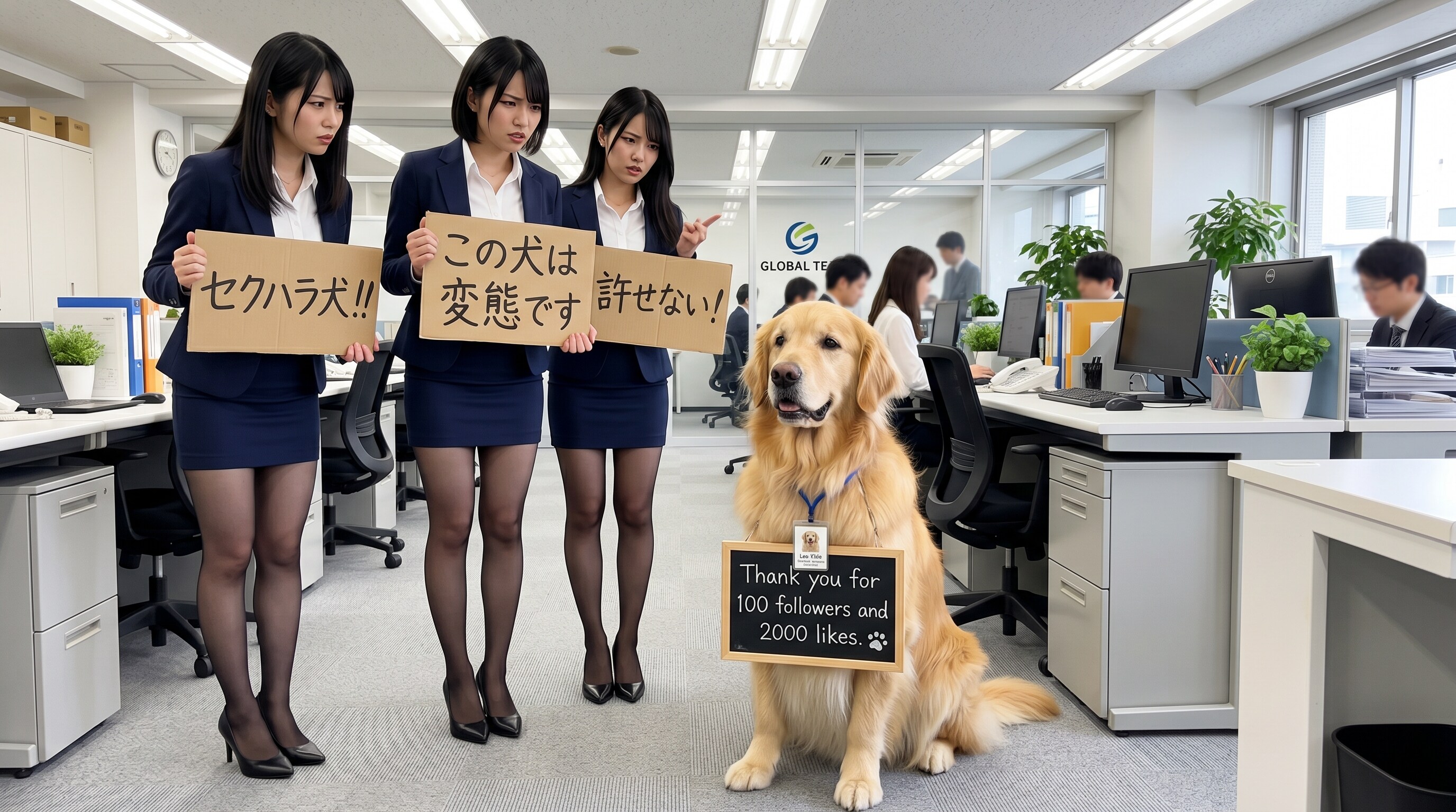 変態犬、女性社員に怒られる