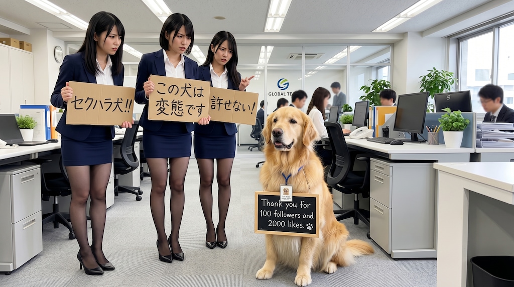 変態犬、女性社員に怒られる