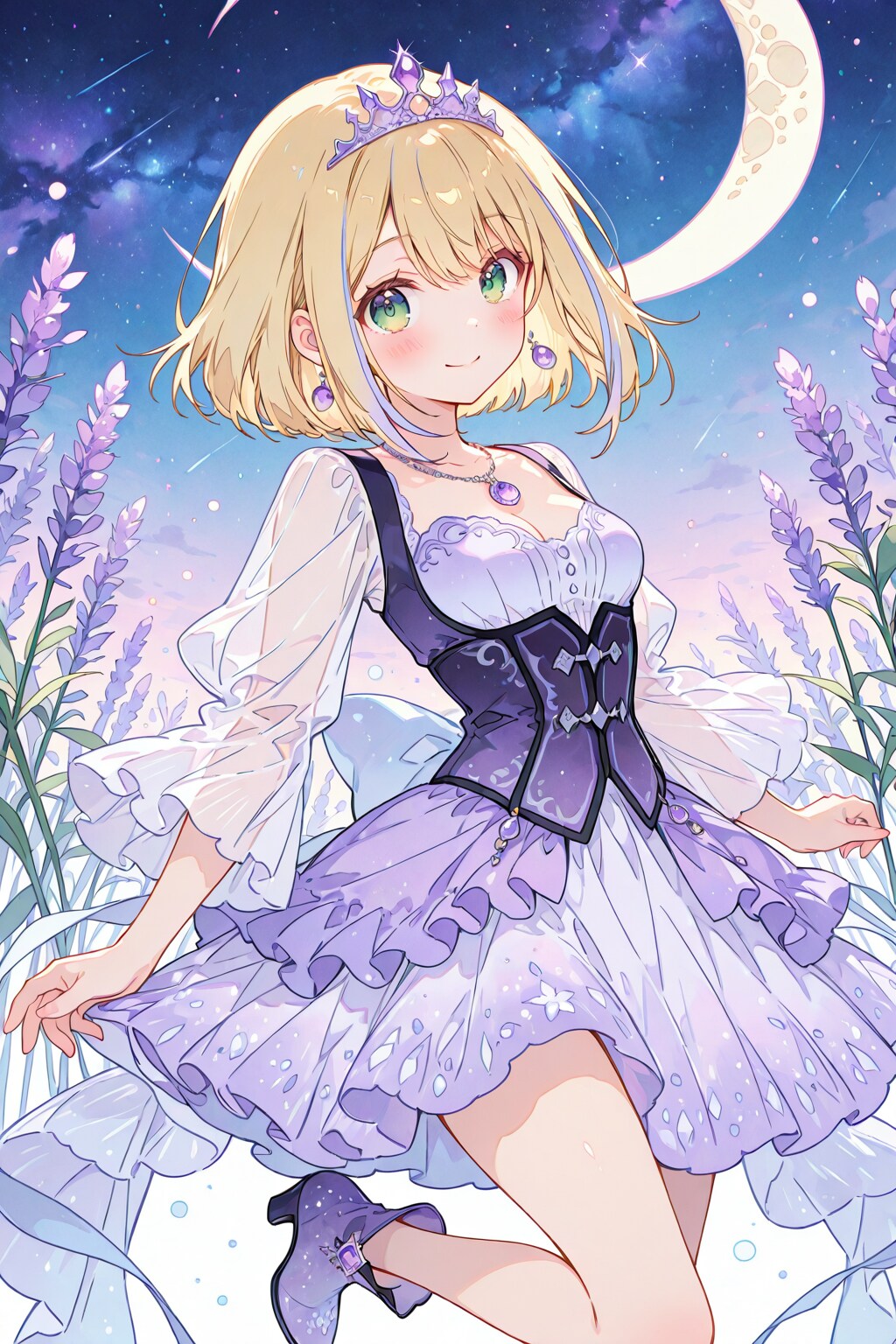 ラベンダー姫服のボブカットさん | の人気AIイラスト・グラビア