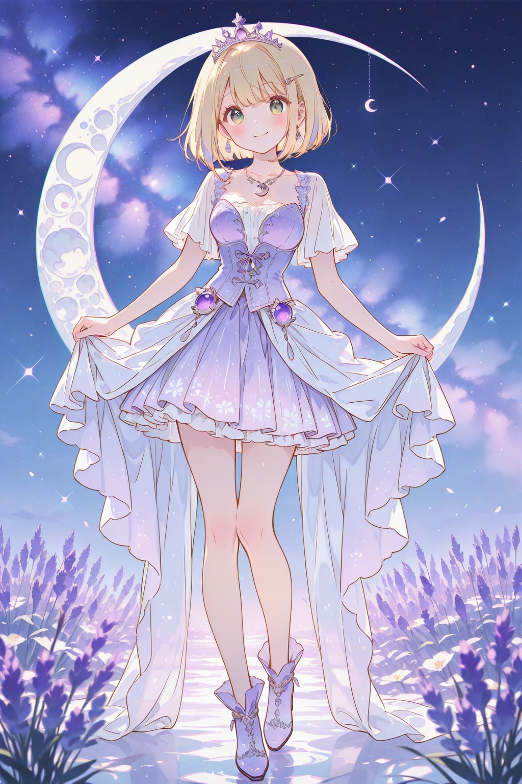 ラベンダー姫服のボブカットさん