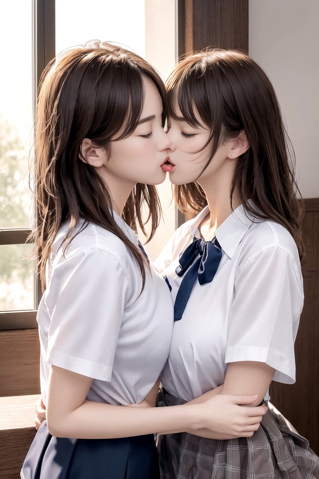 AIキス画像特集の作品 百合 ディープキス