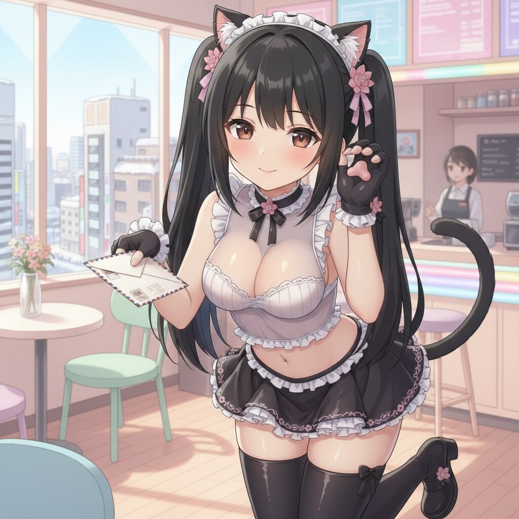 黒ツイにゃん。2月18日 #エアメールの日