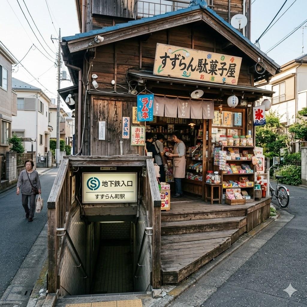 地下鉄につながる駄菓子屋