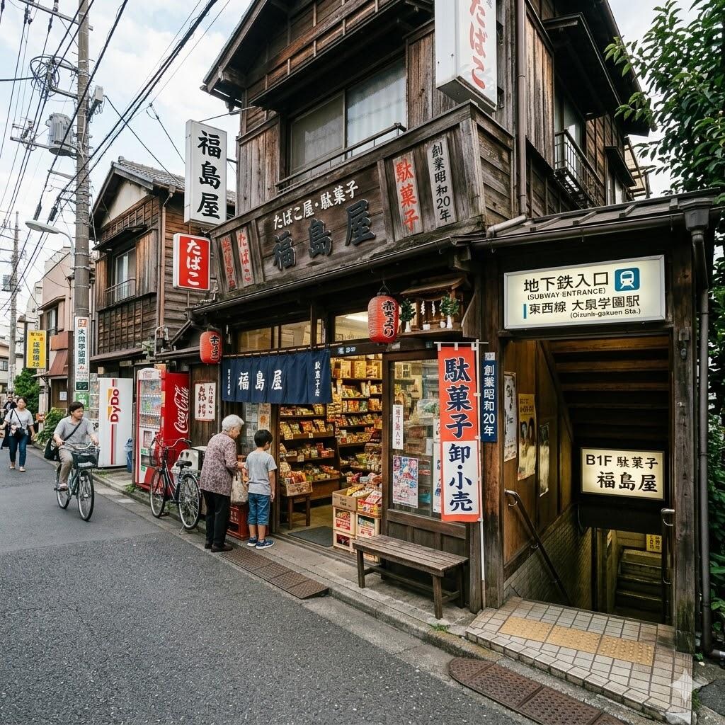 地下鉄につながる駄菓子屋