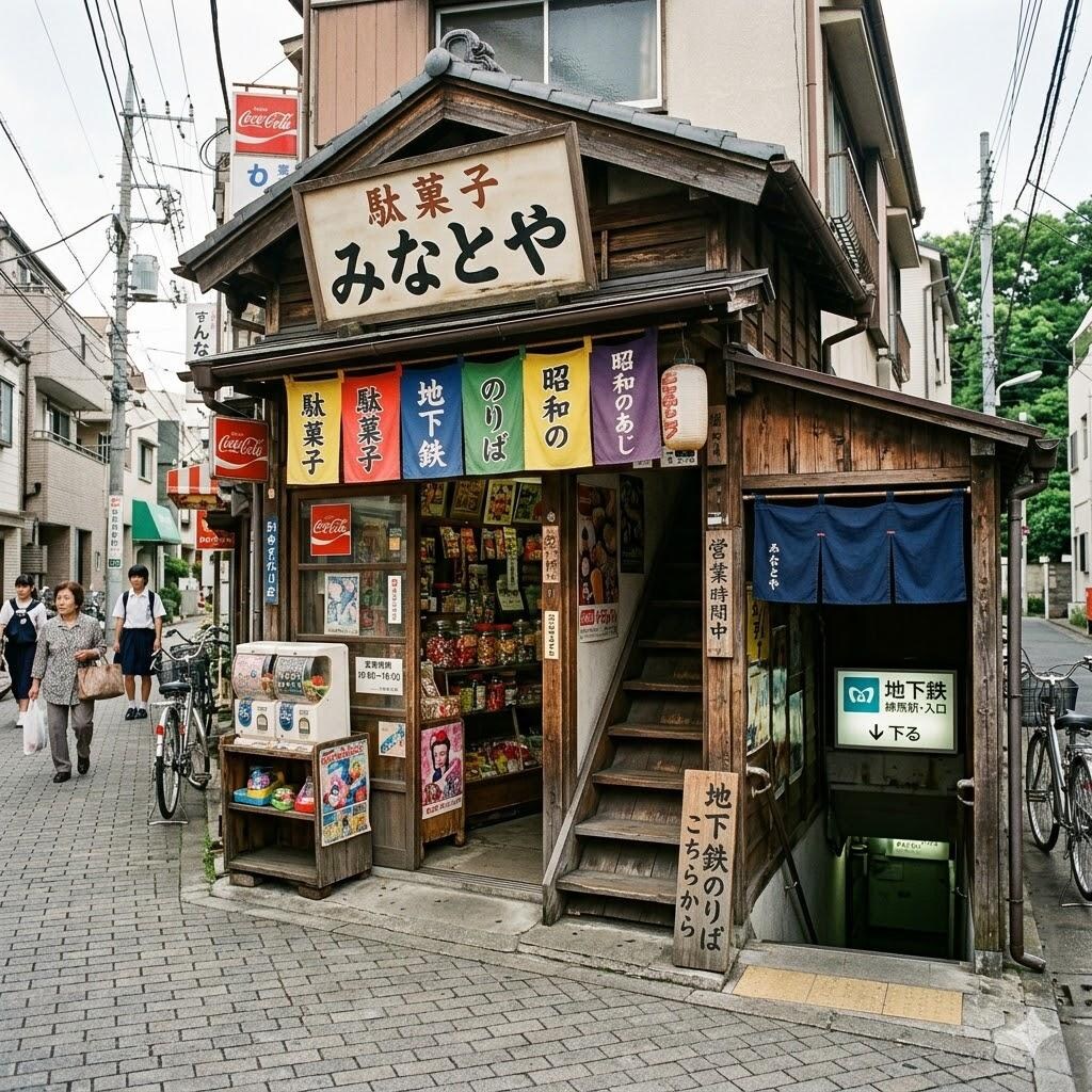 地下鉄につながる駄菓子屋