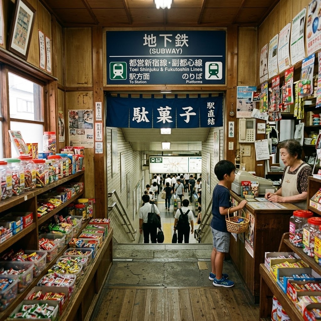 地下鉄につながる駄菓子屋