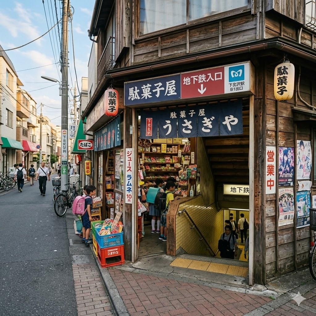 地下鉄につながる駄菓子屋