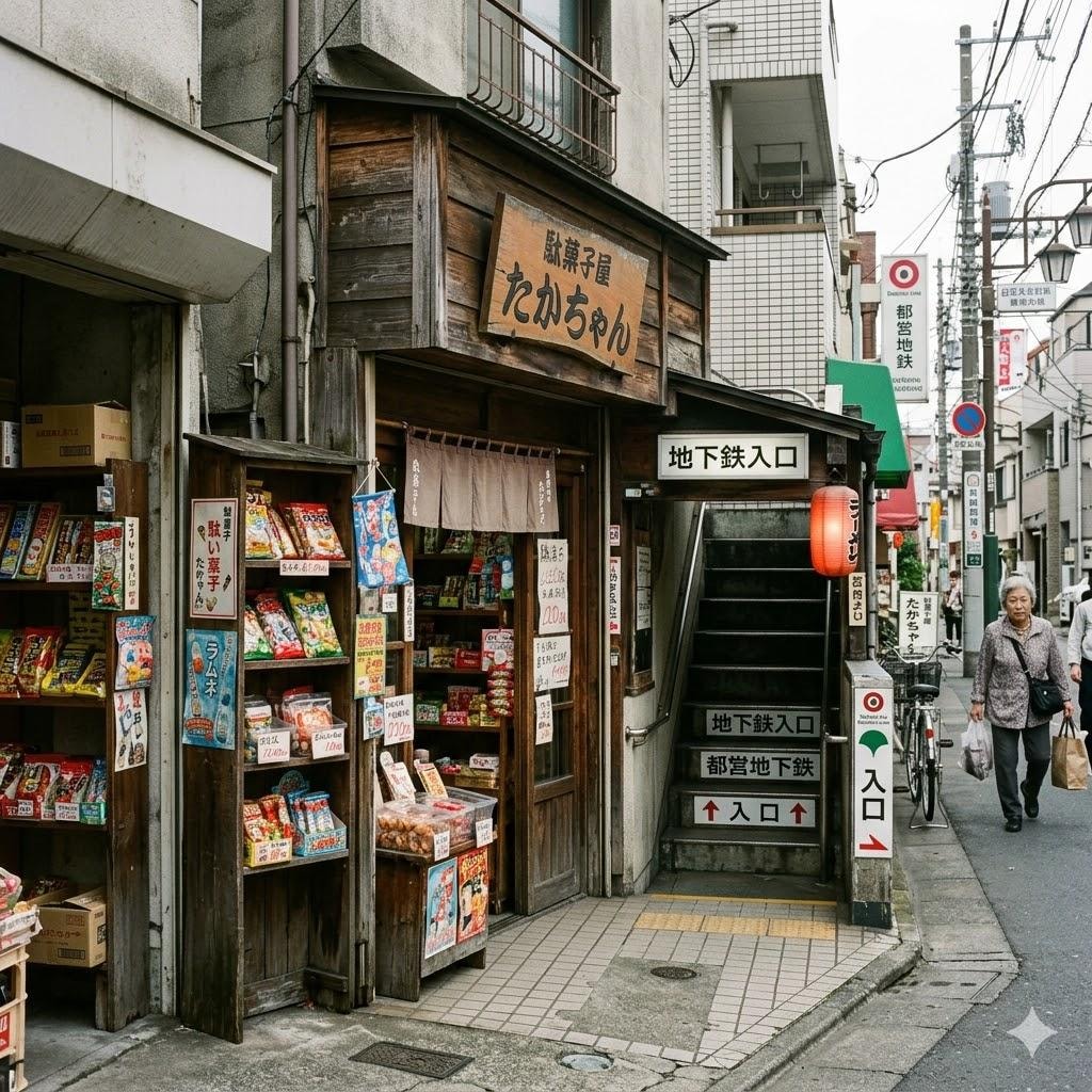 地下鉄につながる駄菓子屋