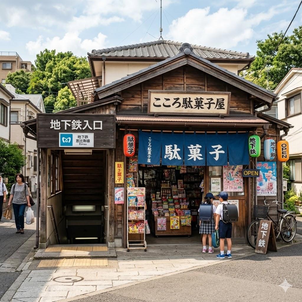 地下鉄につながる駄菓子屋
