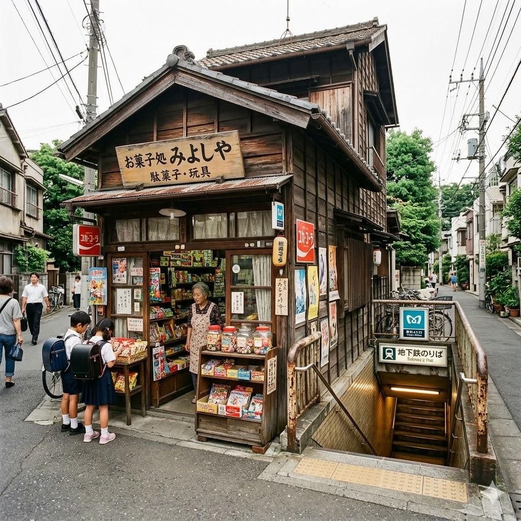 地下鉄につながる駄菓子屋