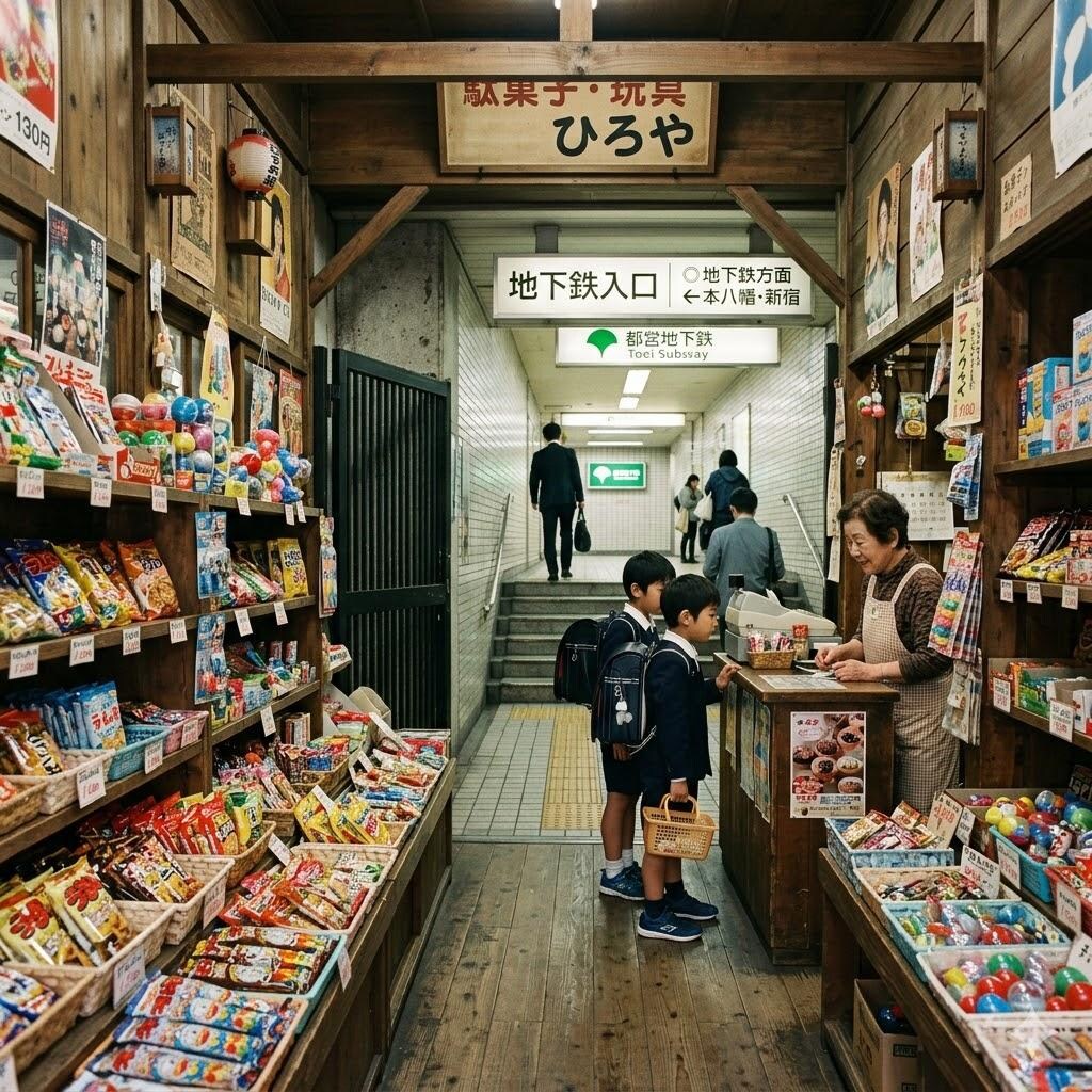 地下鉄につながる駄菓子屋