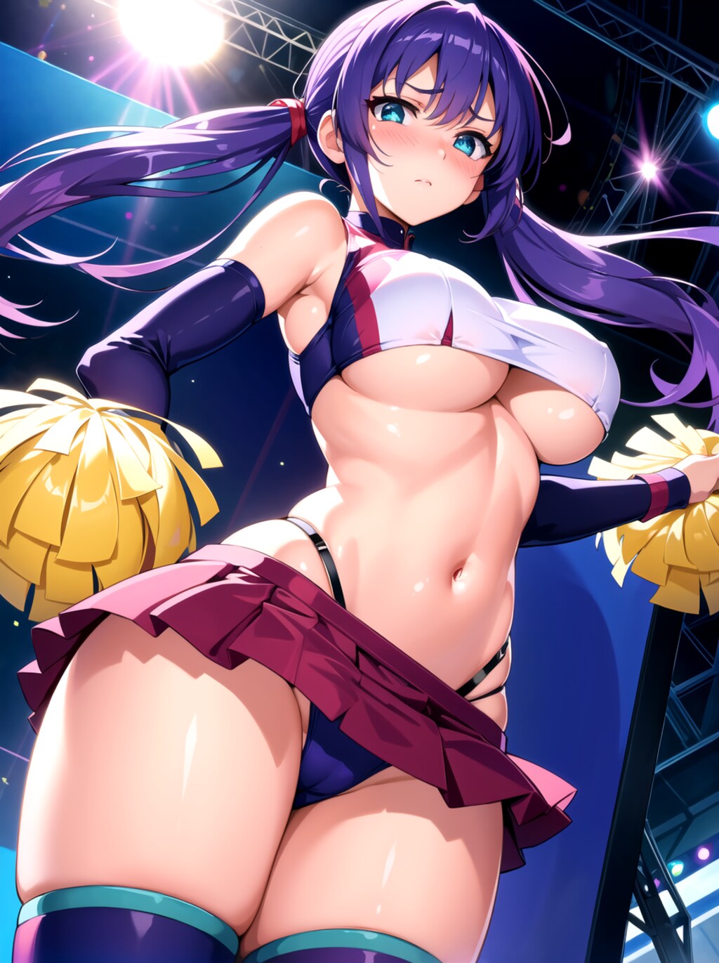 チアリーダーの下乳
