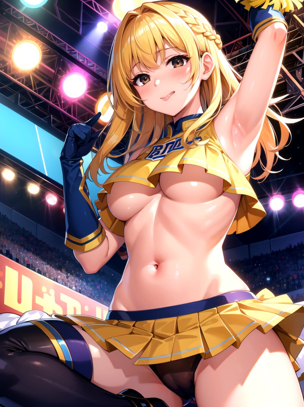 チアリーダーの下乳