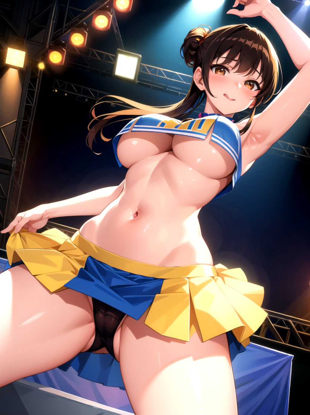 チアリーダーの下乳