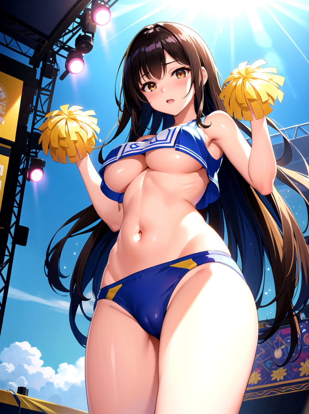 チアリーダーの下乳