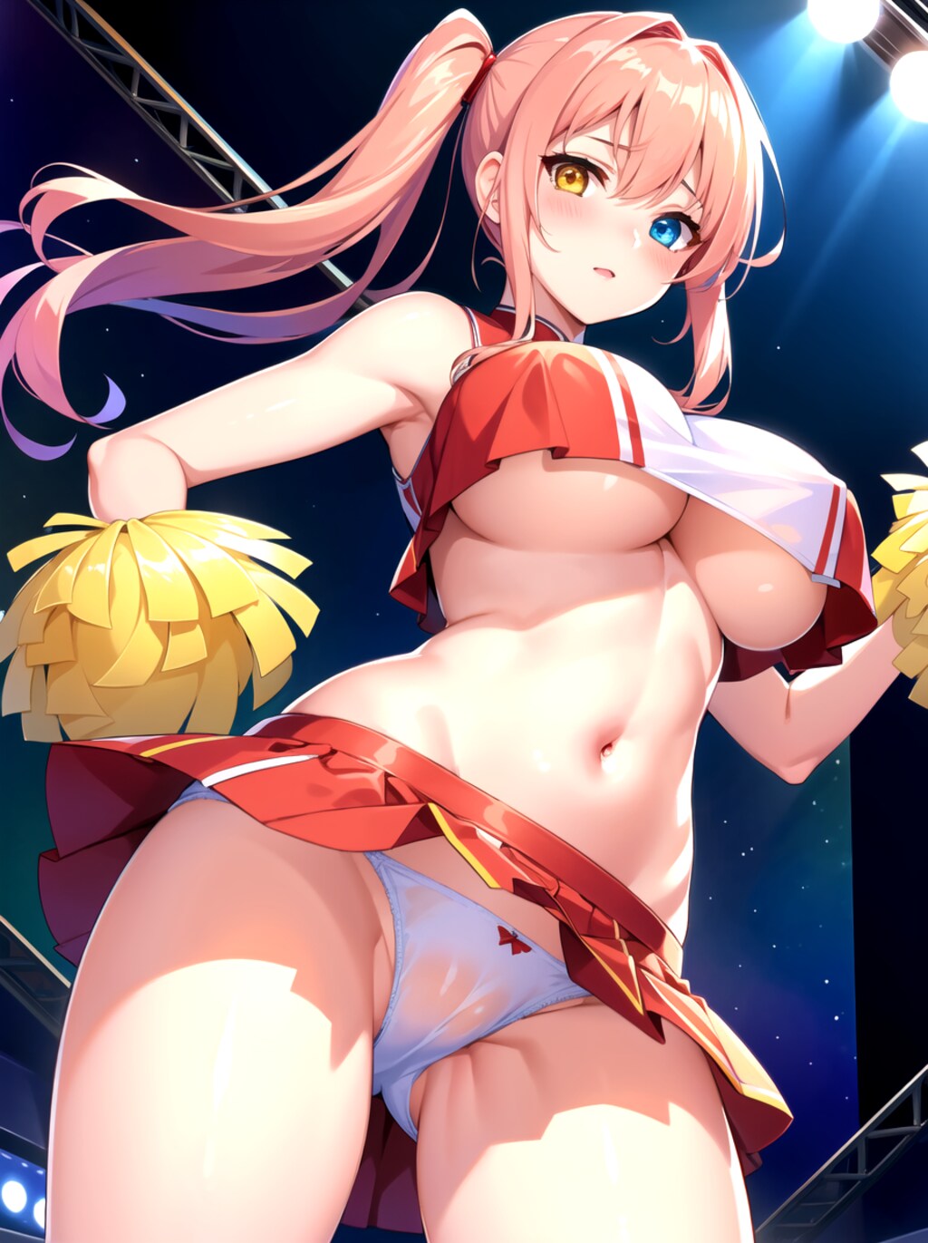 チアリーダーの下乳