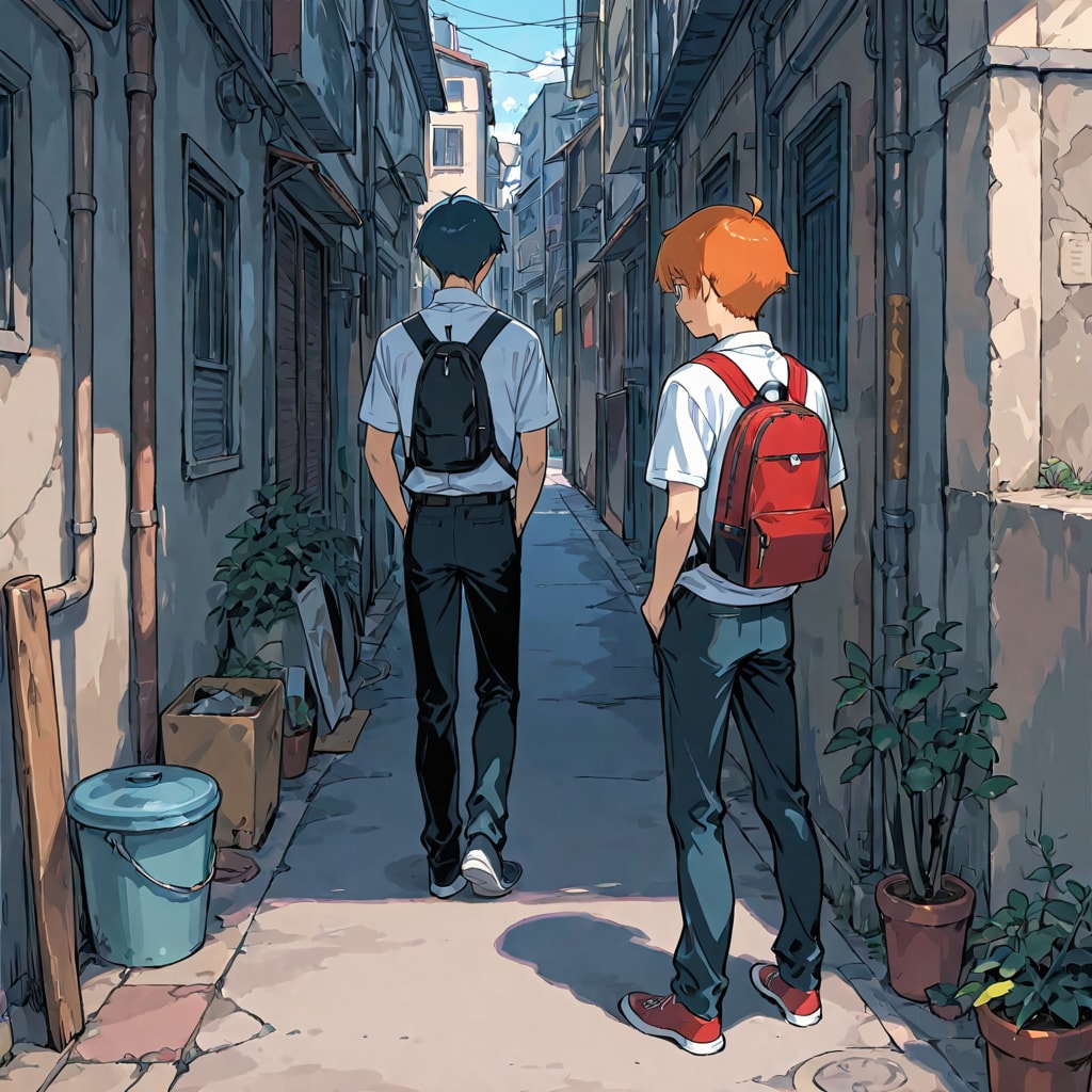 路地裏の少年。