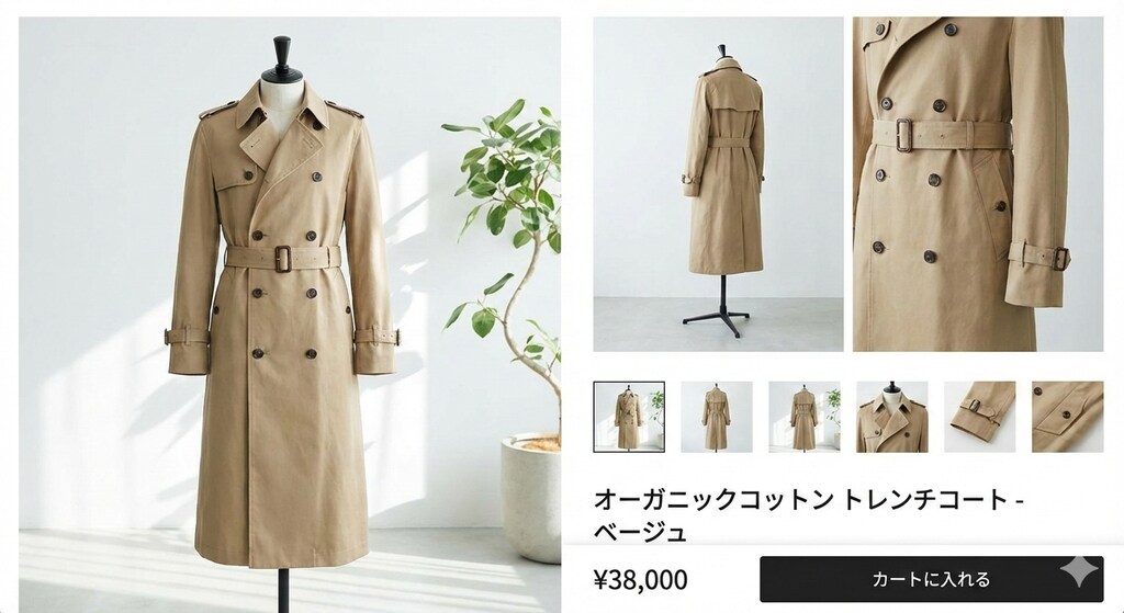 【試着可】ベージュのトレンチコート