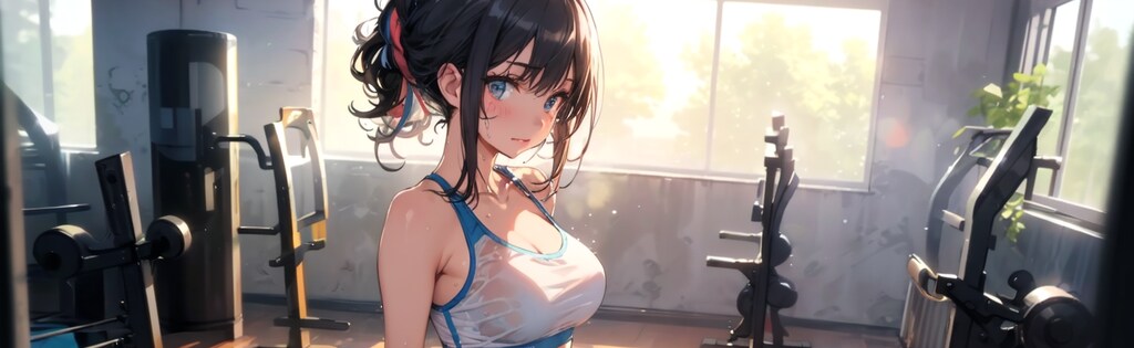 朝のトレーニング中のお姉さん