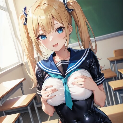 つやつやセーラー服少女