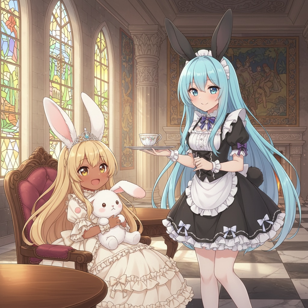 two rabbit princesses