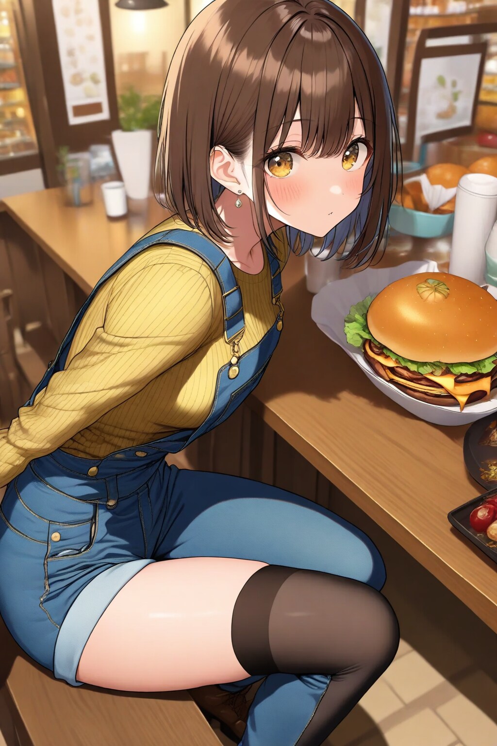 デニムのオーバーオール