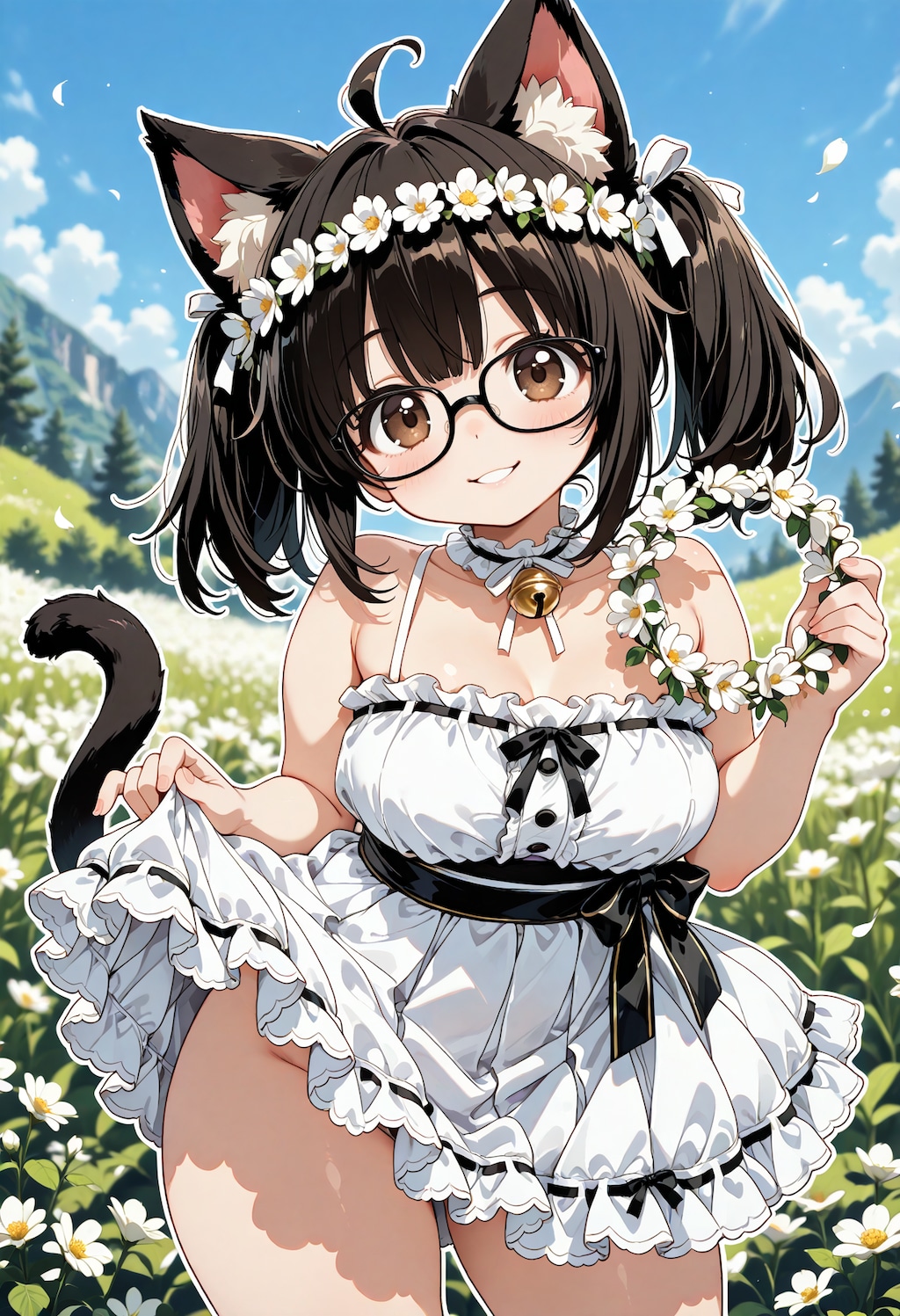 猫耳さんと花畑