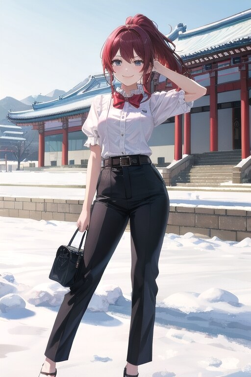 かっこかわいい韓国テコンドー美少女イ・ソア（李瑞雅）　雪の景福宮殿外でテコンドー演武！