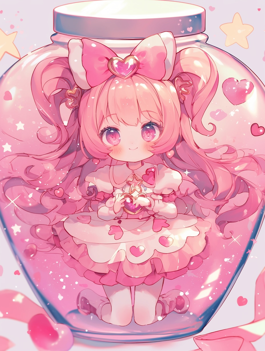 「瓶詰の少女」紅52 | の人気AIイラスト・グラビア
