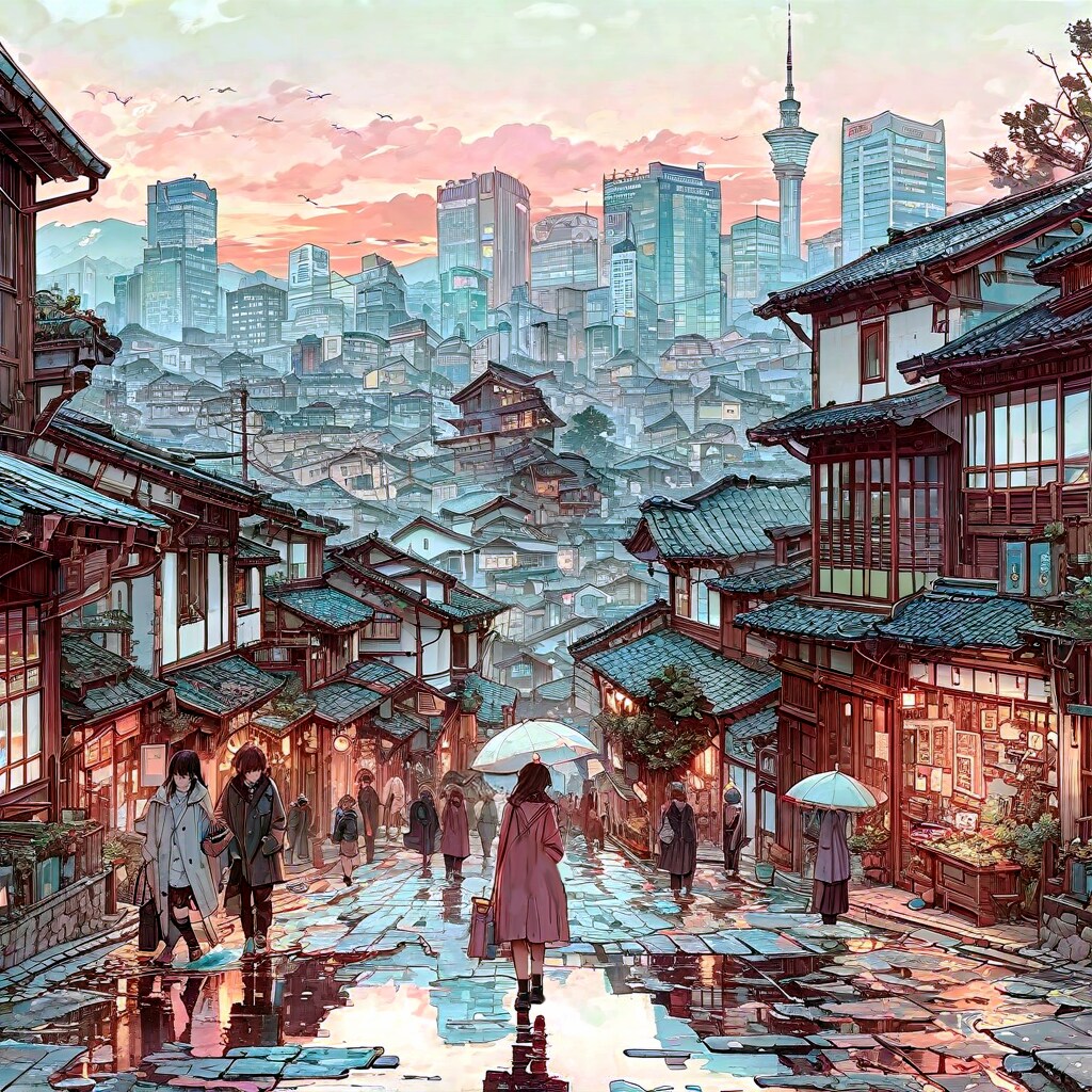 街と水たまり、少女157