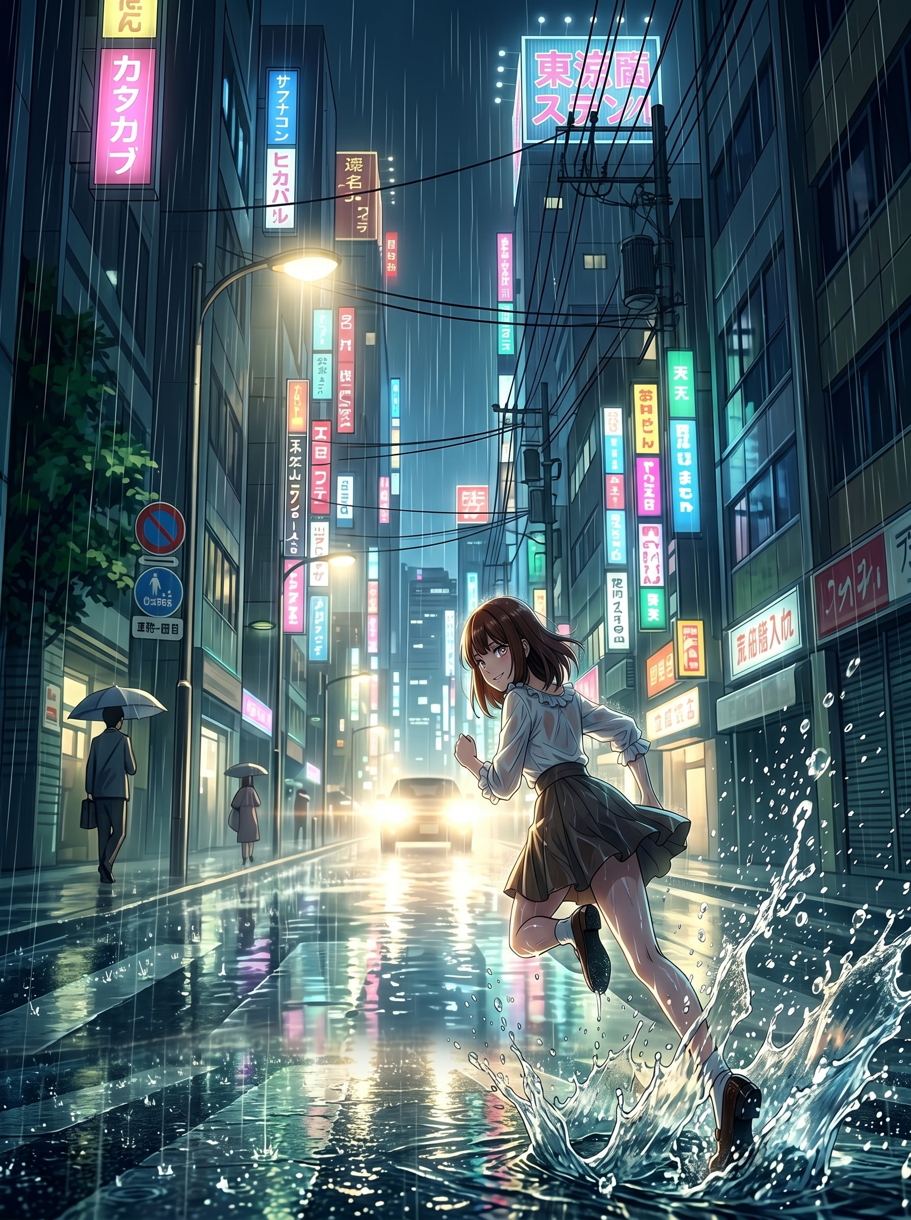 雨の中を走り抜ける 架純