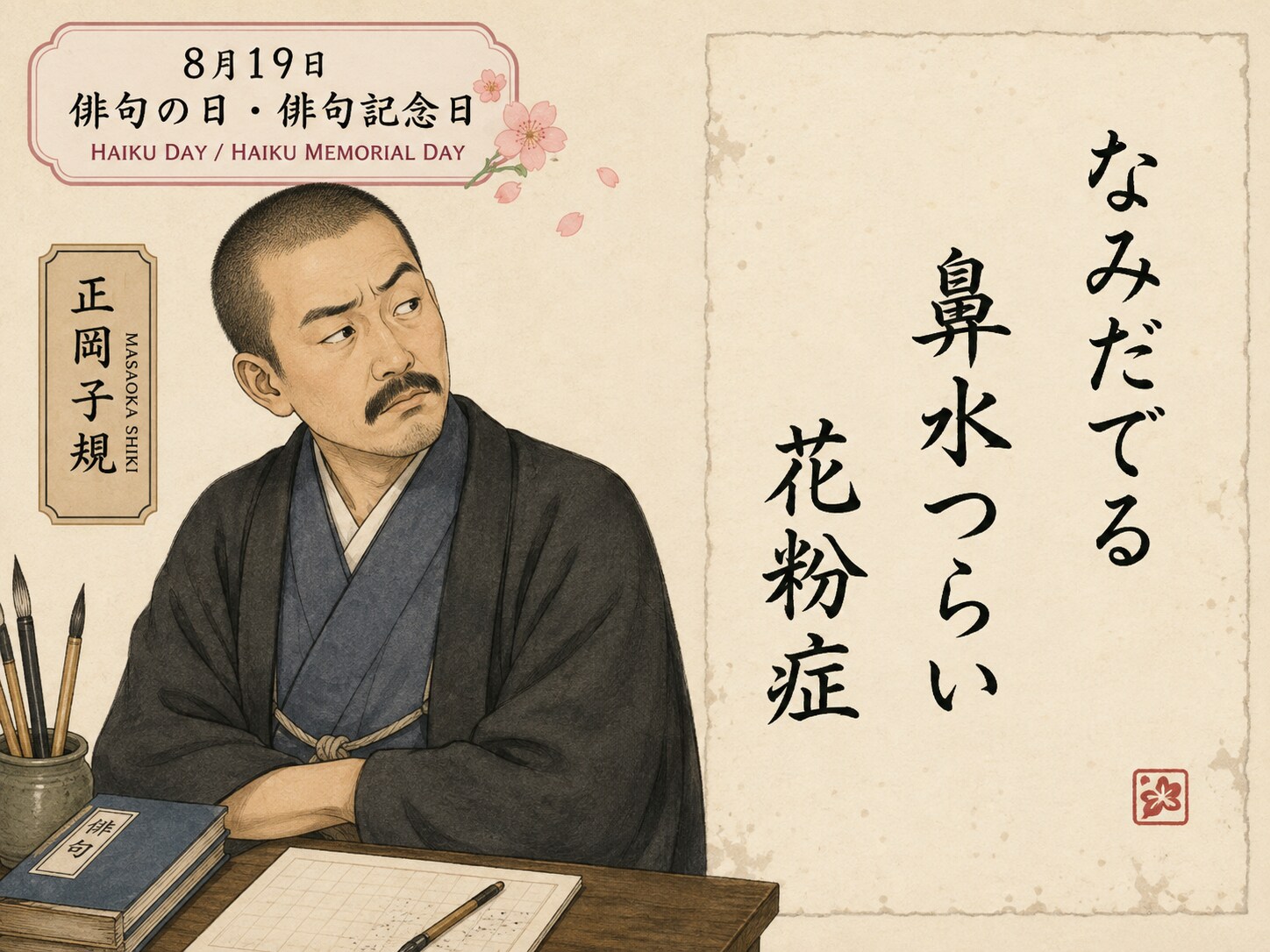 [今日は何の日 8/19] 俳句の日・俳句記念日 | の人気AIイラスト・グラビア