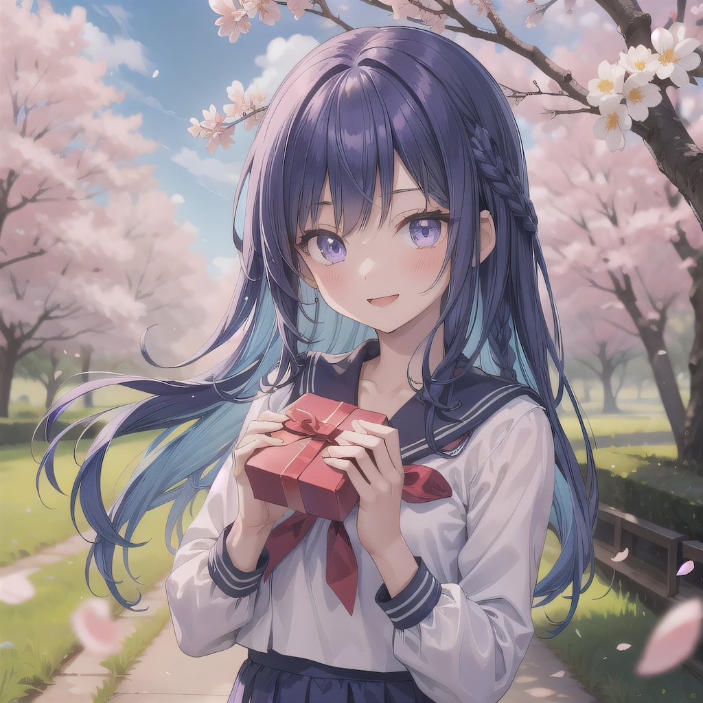 紫髪ロングでセーラー服の少女７