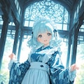 和メイド衣装の青髪ちゃん 7枚目