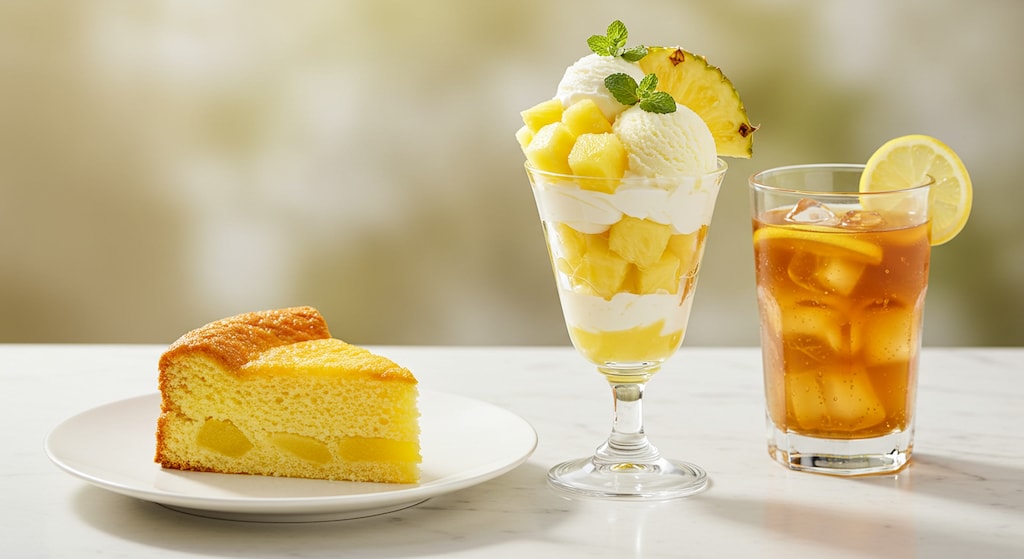 デザートのパイナップルスイーツセット