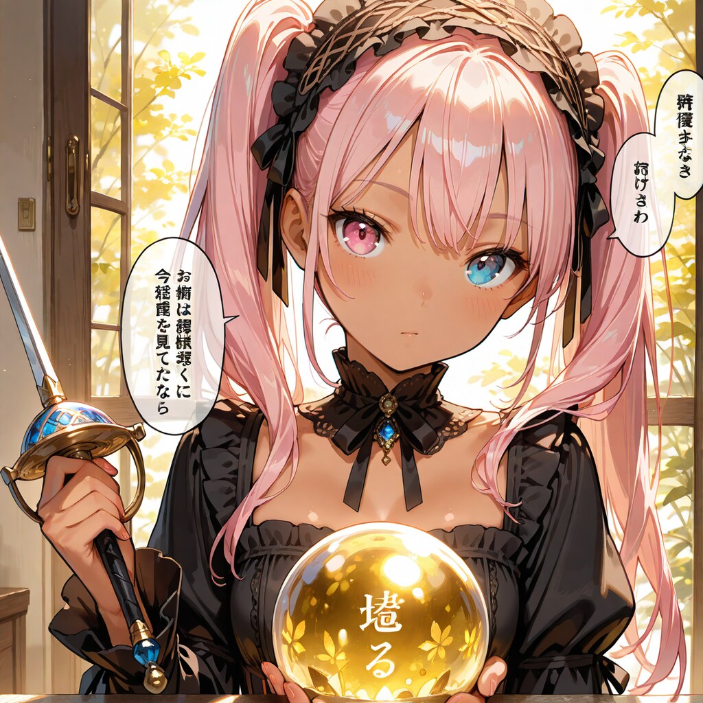 ピンク髪ツインテール