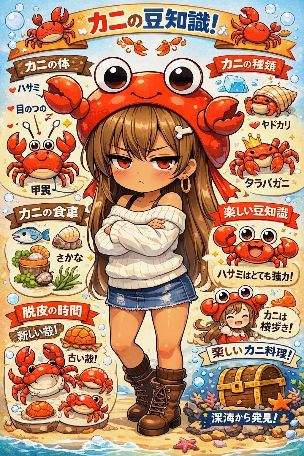 カニ🦀インフォグラフィックおにくちゃん🍖